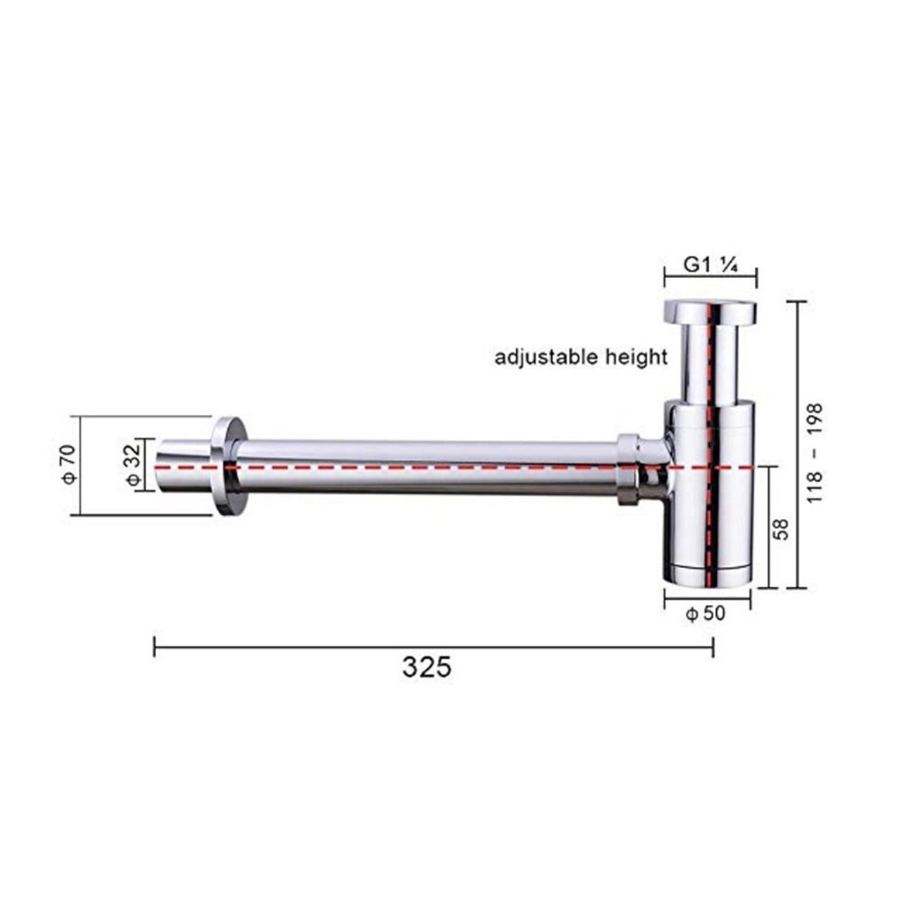 Bathroom Basin Bottle Trap Pop Up Drain Stopper with Overflow Sink Drain Kit Siphon Waste TRAP Drain Chrome