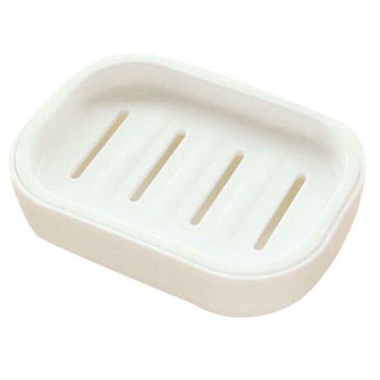 Sæbeholder fad badeværelse brusebad opbevaringsplade stativ sæbeskål kasse hjem rejse vandreture container dispenser rack 1pc: Hvid