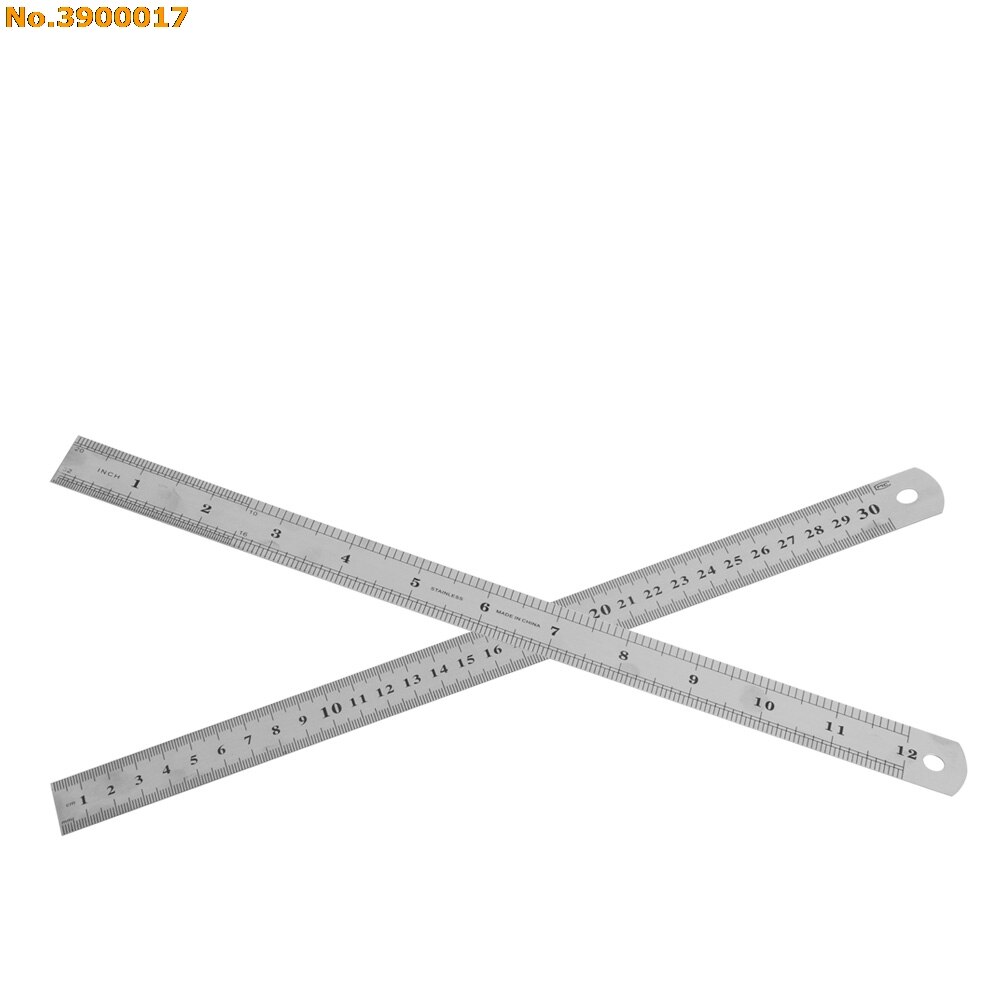 30Cm 12 "Double Side Roestvrij Staal Metric Metalen Liniaal Pocket Pouch Meting Ondersteuning