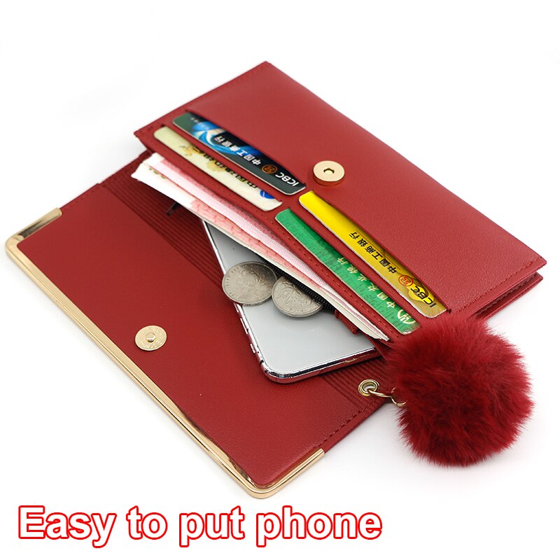Lange frauen Brieftasche Weibliche Geldbörsen Quaste Karte Halfter Brieftaschen Weibliche Pu Leder Kupplung Geld Tasche Pu Leder Brieftasche
