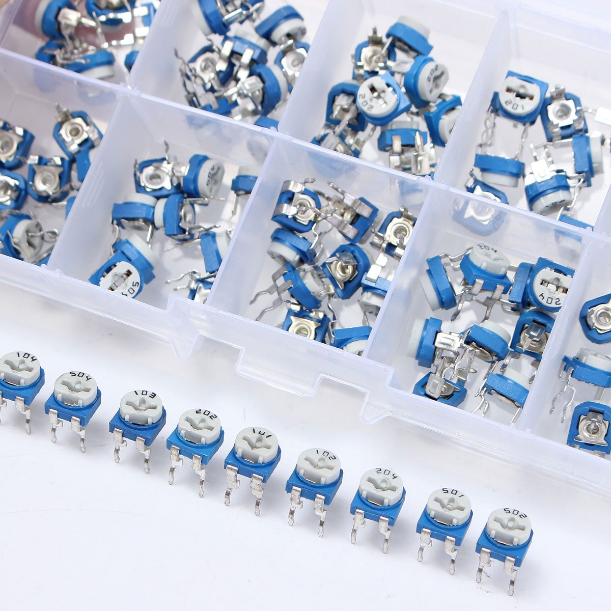 100pcs 100 ohm-500K ohm Variable Resistor Potentiometer Rheostat Trimpot Trimmer Passive Components