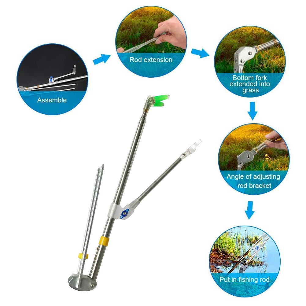 Fishing Rod Holder Angle Adjustable 180 Degrees With Different Inclination Angles Telescopic Fishing Tool Hand Rod Holder