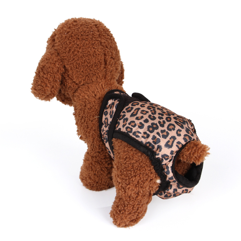 Hond Fysiologische Broek S-XXL Luier Sanitaire Wasbare Vrouwelijke Hond Shorts Slipje Menstruatie Ondergoed Slips Jumpsuit Voor Hond: Leopard / S