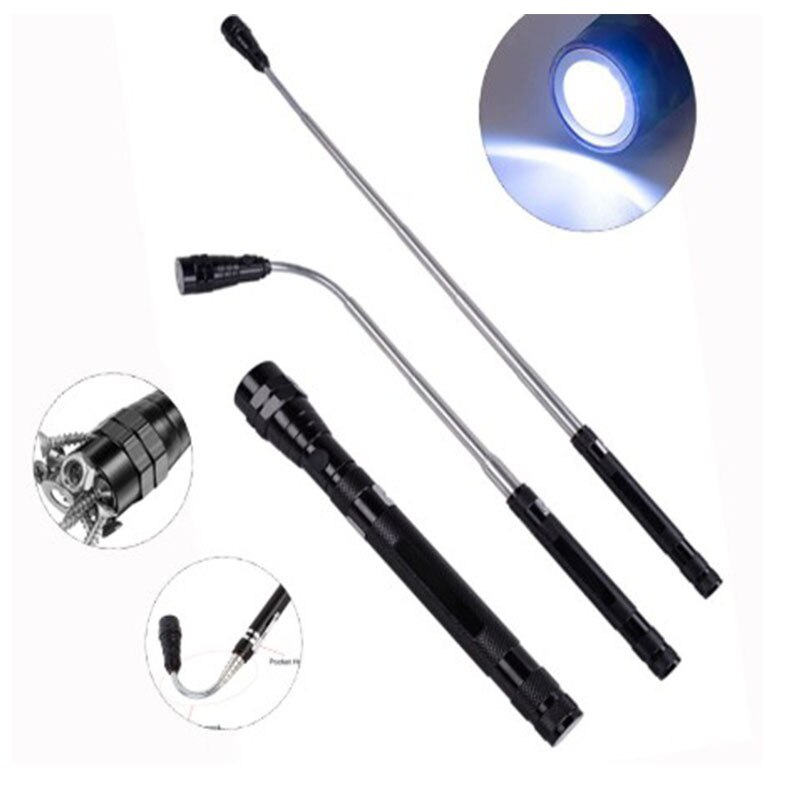 3 Led Draagbare Zaklamp Flexibele Hoofd Zaklamp Zaklamp Met Een Magneet Telescopische Flexibele Lamp Pick Up Tool Lamp Licht