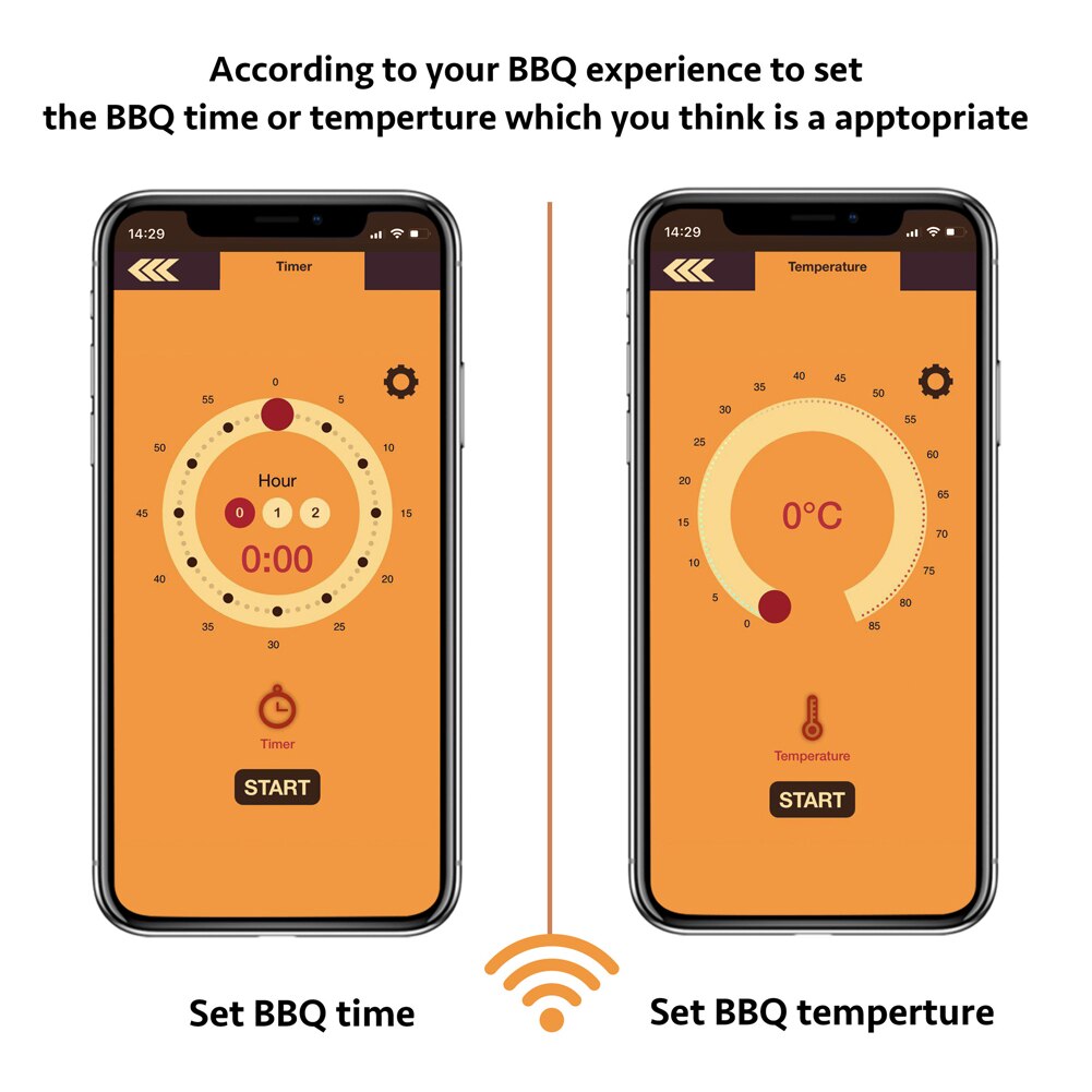 Clever kabellos Lebensmittel Fleisch Steak Thermometer Für Backofen Grill Bbq Raucher Rotisserie Küche Clever Digital Bluetooth Thermometer