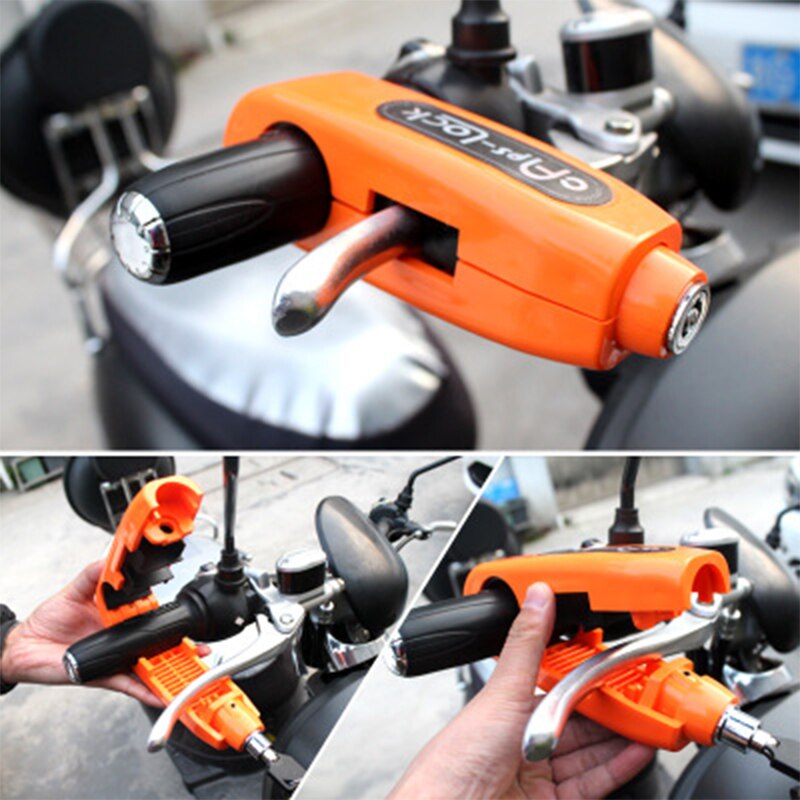 Motorcycle Handlebar Lock Universal Scooter Safety Lockstitch Brake Throttle Grip Anti Theft Protection Security Mini Lock