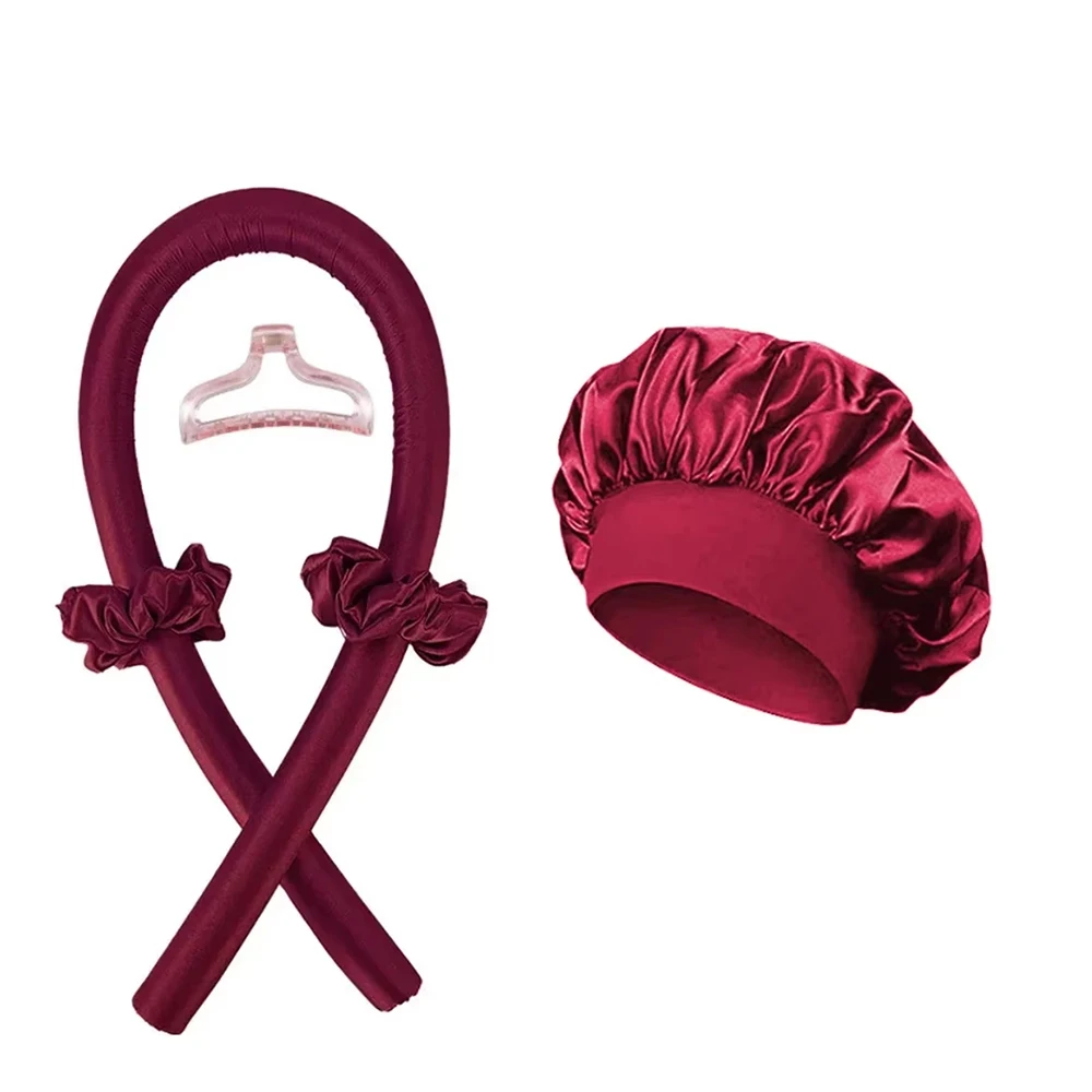 Varilla rizadora sin calor, gorro de noche sin cinta térmica, rizadores de pelo perezosos, diadema, rulos para el cabello, diadema suave para dormir, herramientas de peinado: Rosa