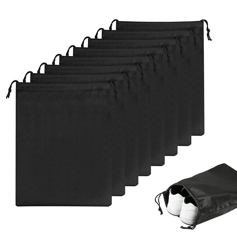 8 pièces chaussures sac, couverture chaussures noir étanche Anti-poussière stockage Portable sacs pour les Sports de voyage: Default Title