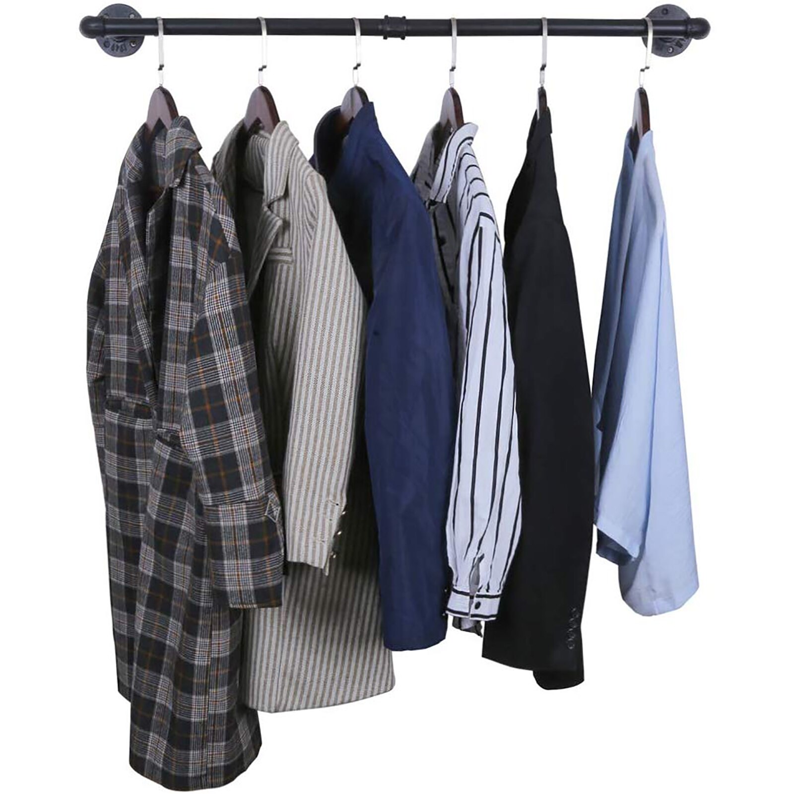 Industrial Pipe Clothing Rack Wall Mounted Clothes Rail Hanging Display Personality Wall Hanger