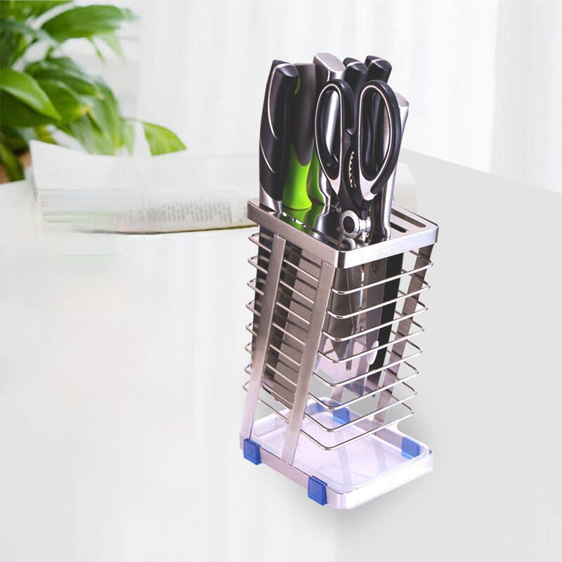 304 Stainless Steel Kitchen Knife Holder Knife Holder Household Multifunctional Storage Shelf Kitchen Utensils Knife Holder: Type A