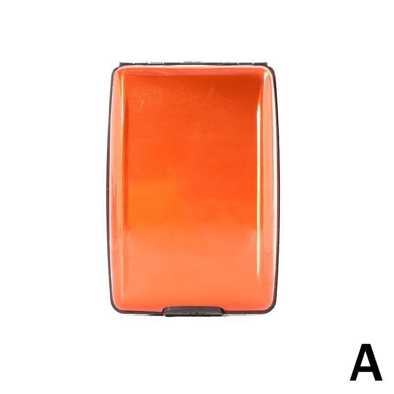 Porte-cartes en alliage d'aluminium RFID porte carte bancaire pour hommes et femmes, étui portefeuille pour cartes de visite F5Z4: orange