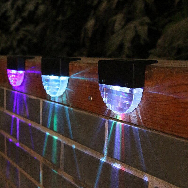 Outdoor Wall Light LED Solar Powered Fence Lights with Smart Lighting Sensor IP65 Waterproof for Outside Stairs Pathway Garden