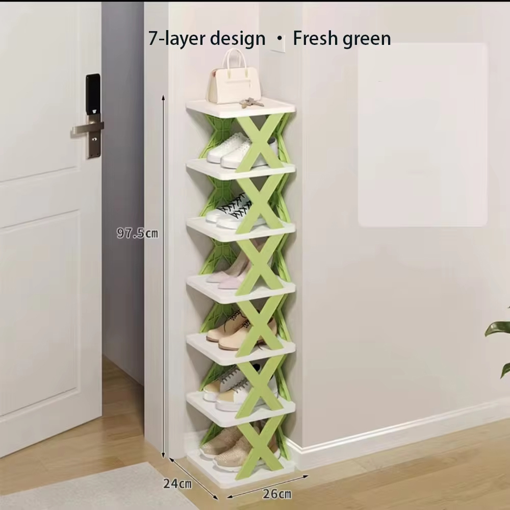 Zusammenklappbare Schuhregale, multifunktionale Aufbewahrung, Haushaltsregal, spart Höhle Familienraum, abnehmbarer, mehrschichtiger, einfacher Schuhregalschrank: Orange
