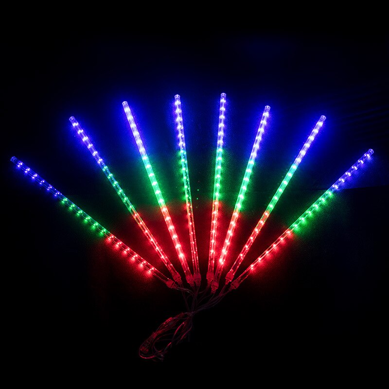 30cm/50cm ledet meteor dusj krans stripe lys utendørs vanntette eventyrlys til hage gate juledekorasjon: Rgb / 30cm