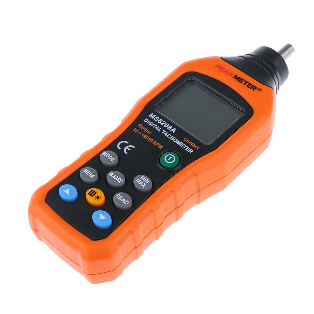 MS6208A Digital Contact Tachometer Wind Speed RPM Meter Air Flow Anemometer