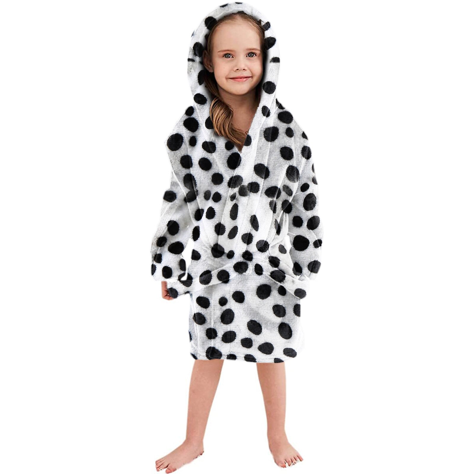 Criança camisola criança meninos meninas moda inverno manter quente com capuz grosso quente flanela roupão noite-roupão pijamas 5-6 roupas: WH / 1-2 Years