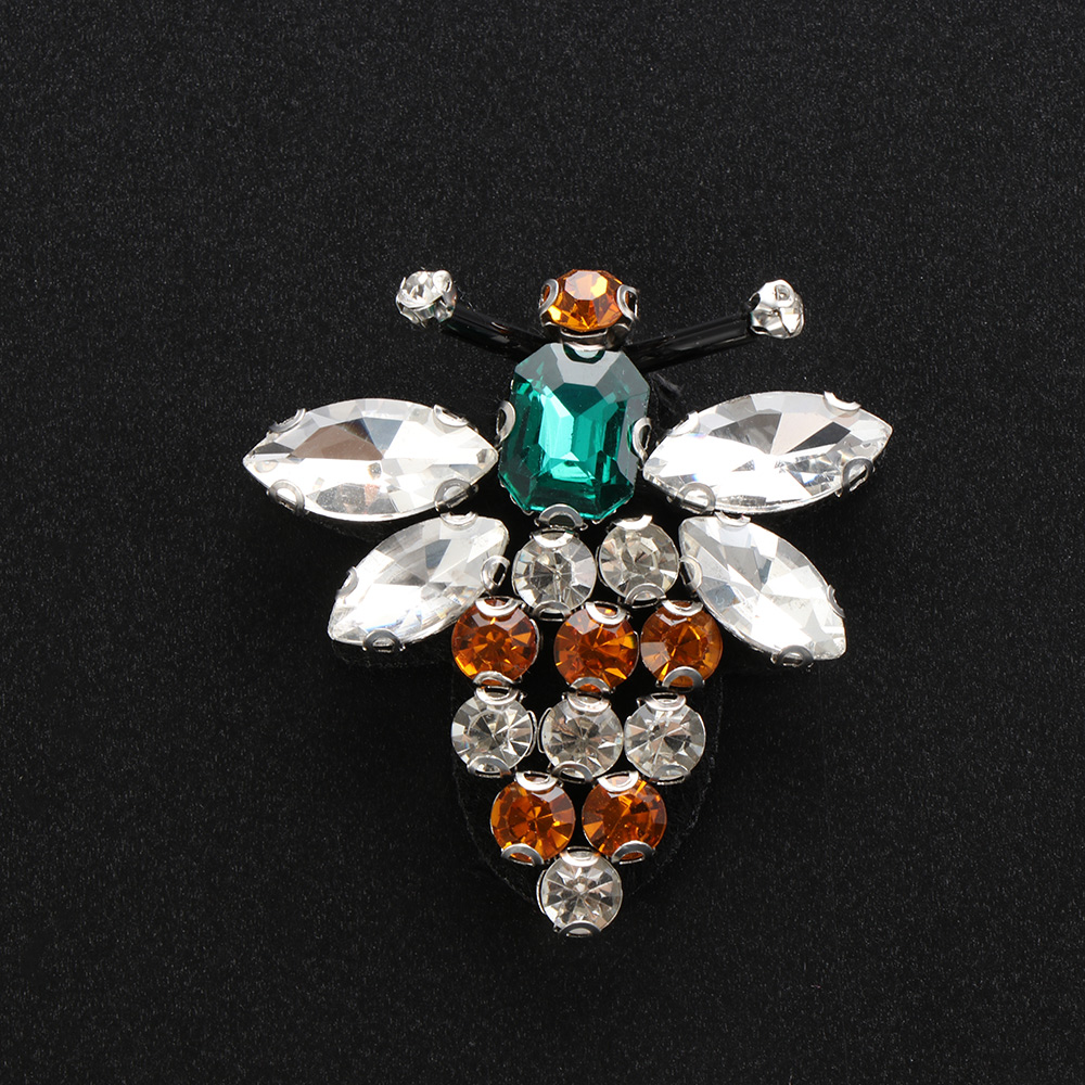 3D Handmade Rhinestone Bee Beaded Patches Sew On Sequin Patch For Clothing Beading Applique Cute Patch