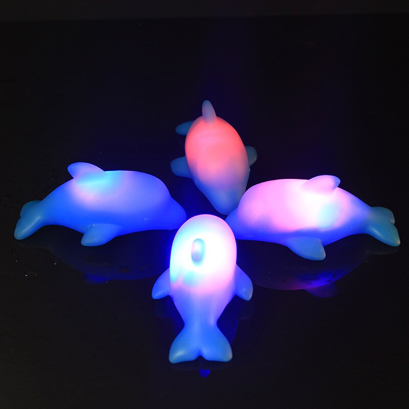 Summer Pool Float Dolphins Light Up Toys for Kids Swimming Pool Shower Bath Led Lighting Toys Pool Party Accessories Toy