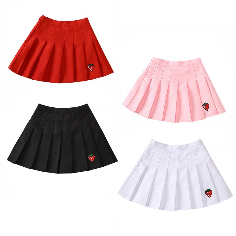 Baby Girl Skirt Summer Cute Baby Girl Strawberry Pattern Pleated Skirt Casual Toddler Sundress 0-5T
