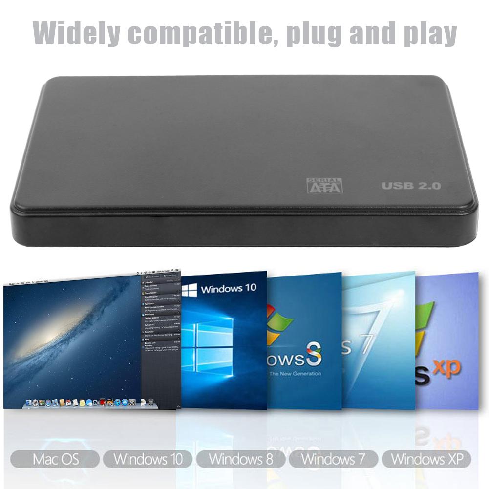 2.5 tums hårddiskfodral sata usb 2.0 portabelt verktyg gratis ssd disk hdd box extern hårddisk hölje för pc