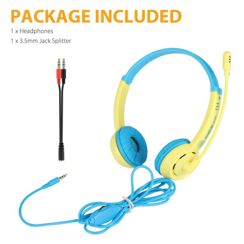 Rainbow Colors Wired Headphone With Microphone Music Stereo Bass Headphone Earphone Adjustable Headset Girls Kids Child