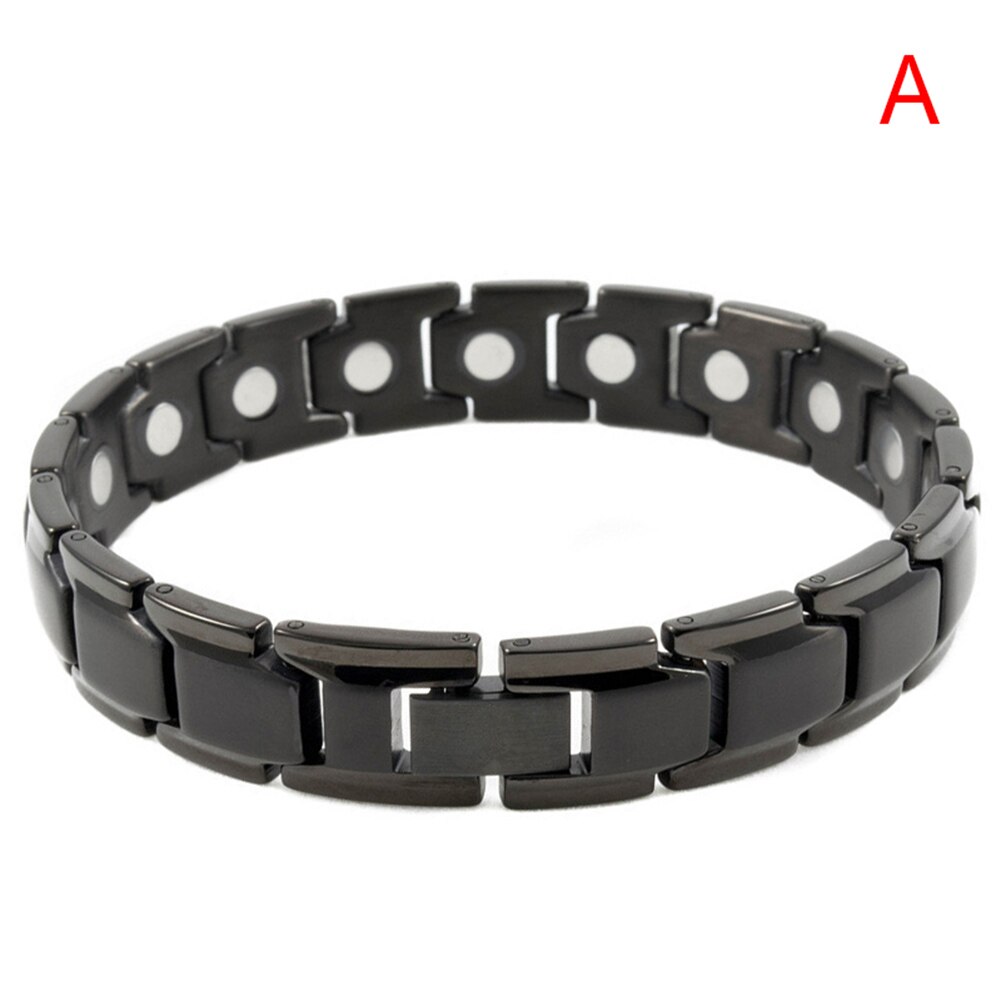 Mannen Titanium Stalen Armband Rose Goud Zwart Magnetische Armband Energie Armbanden Voor Mannen Lxh: A
