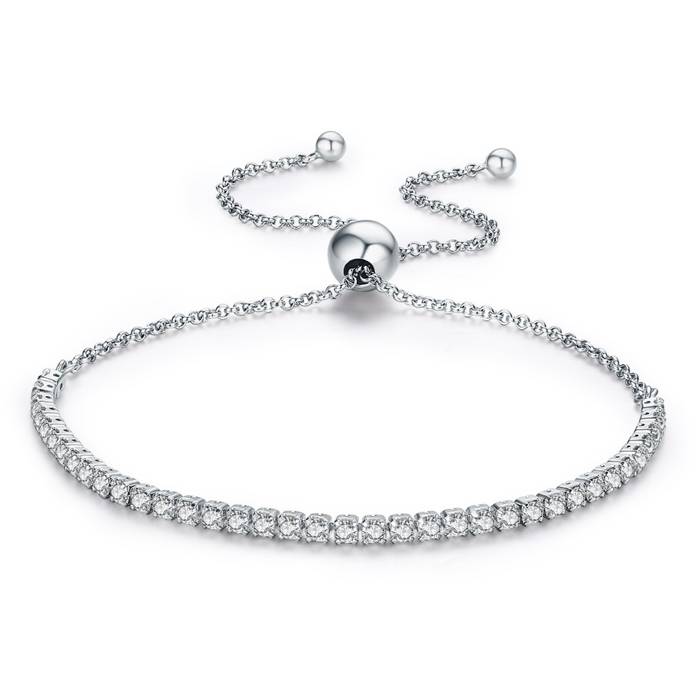 925 Sterling Zilver Sparkling Tennis Armband Ketting Strand Armbanden voor Vrouwen Luxe Originele Sterling Zilveren Sieraden GXB029