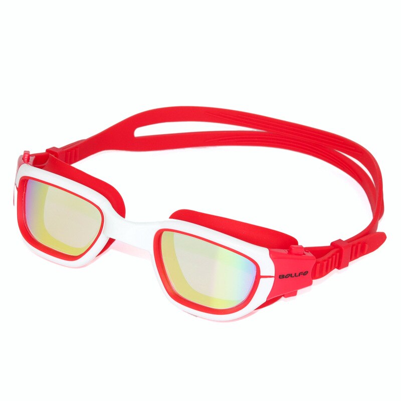 Stijl siliconen zwembril volwassen zwembril ultra-heldere gegalvaniseerde waterdichte anti-condens zwembril: Rode framekleur paillette