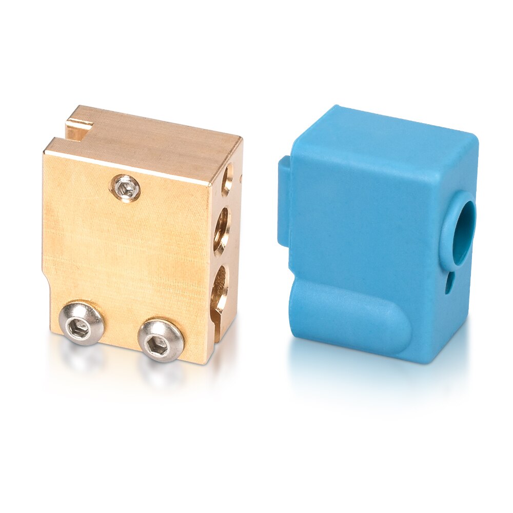 PT100 Volcano Heater Block Brass For E3D Volcano Hotend Nozzle Volcano Silicone Socks Fit PT100 V6 Extruder 3D Printer Parts: Block With Sock
