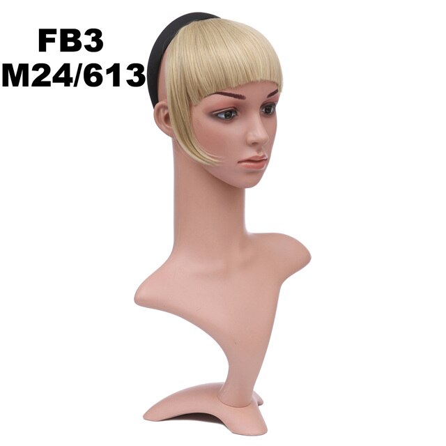 Girlshow – frange synthétique frange courte avec tresses, bandeau, frange émoussée FB3, 6 pouces, 16 couleurs disponibles, 50g, 1 pièce: FB3 Color M24-613