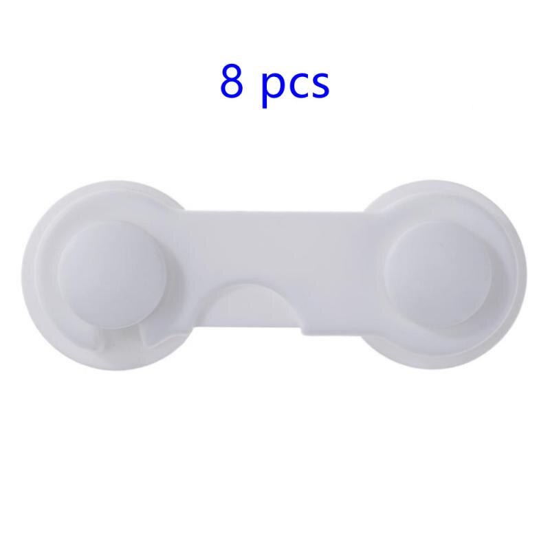 Meerdere Stukken Kinderen Veiligheid Protector Baby Care Multifunctionele Kind Baby Veiligheidsslot Koelkast Venster Kast Kledingkast: A 8pcs white