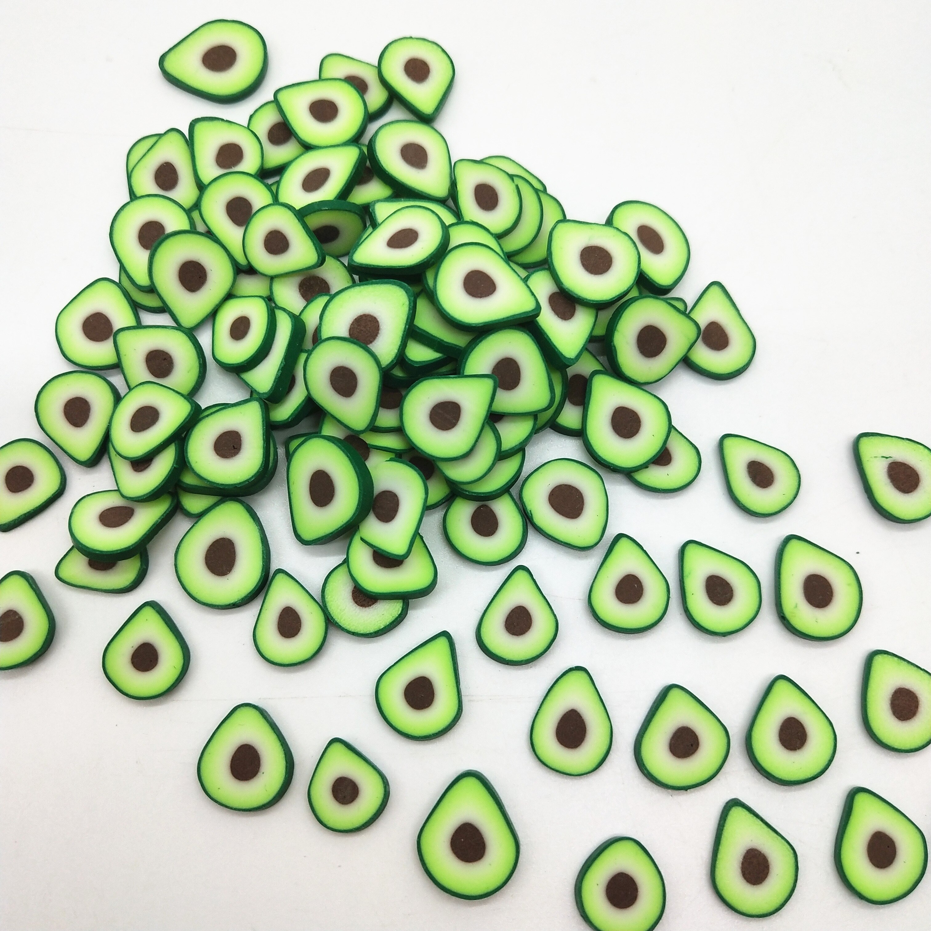 Arcilla polimérica de aguacate para manualidades, 20 g/lote, 1cm, fruta verde, pequeña, fruta de plástico, klei, partículas de barro
