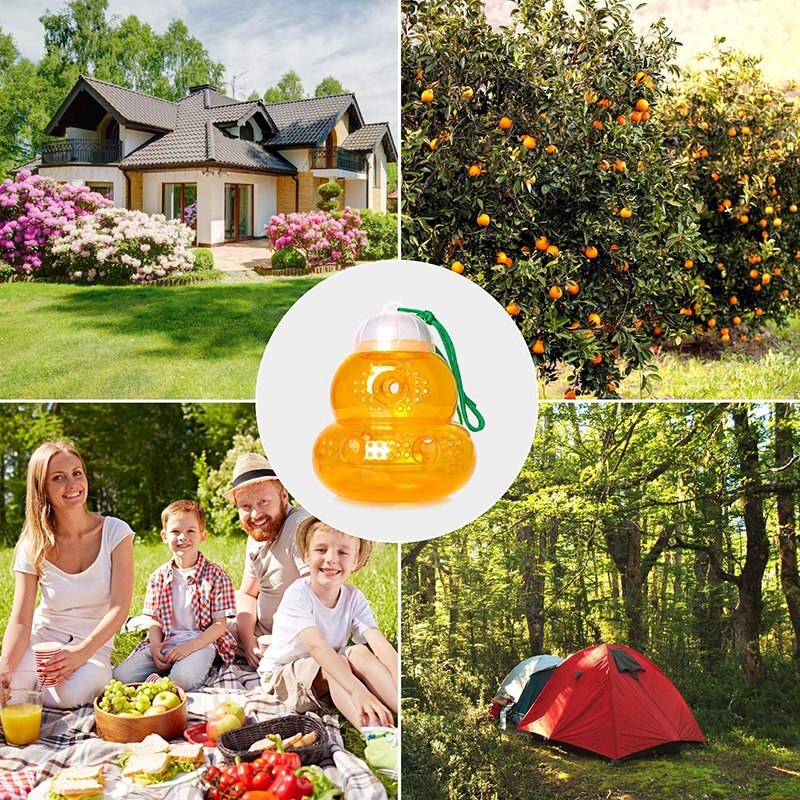 2 Pack Wasp Trap And Hornet Trap Yellow Jackets Bee Catcher, Reusable Hanging Or Tabletop Outdoor Trap