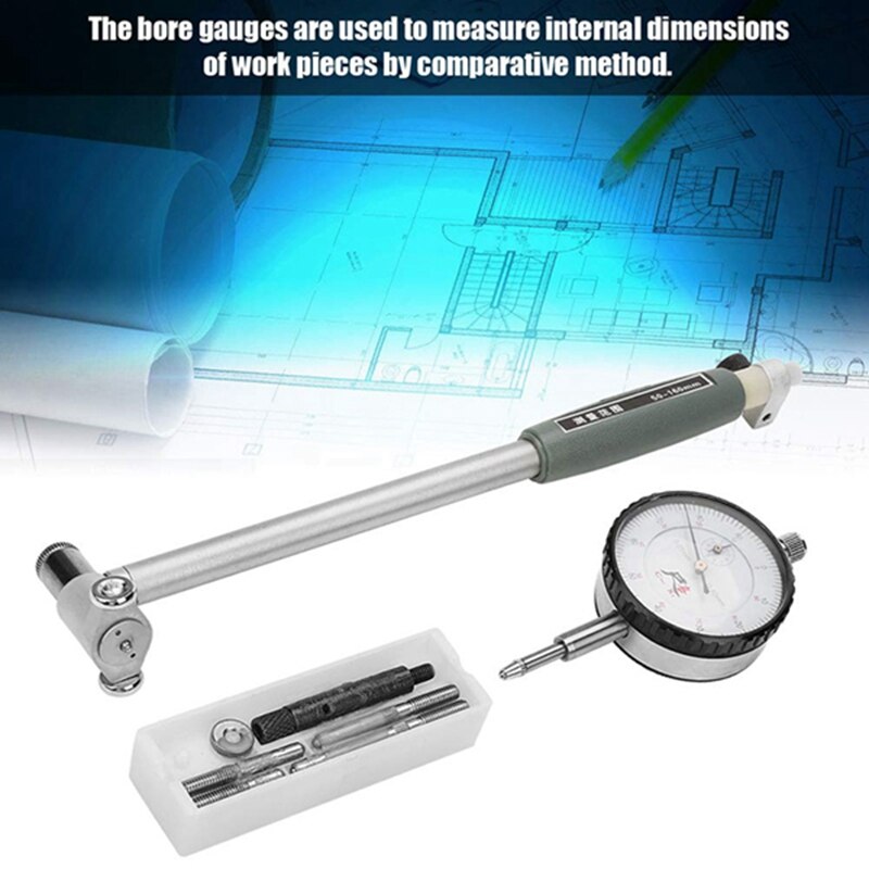 Medidor de diámetro de Dial 50-160mm 0,01mm Indicador de precisión de escala de agujero cilindro del motor micrómetro medidor de herramienta de medición