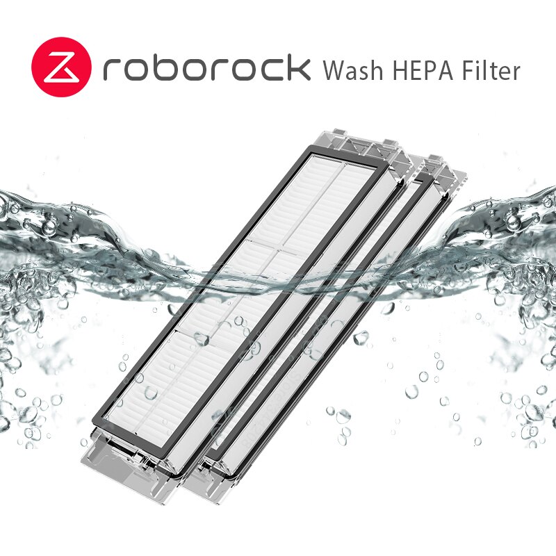 Original roborock  s5 max  s6 maxv robotstøvsuger reservedele pakke kit moppeklude tør våd mopping  *2 filter  *1 sidebørste *2