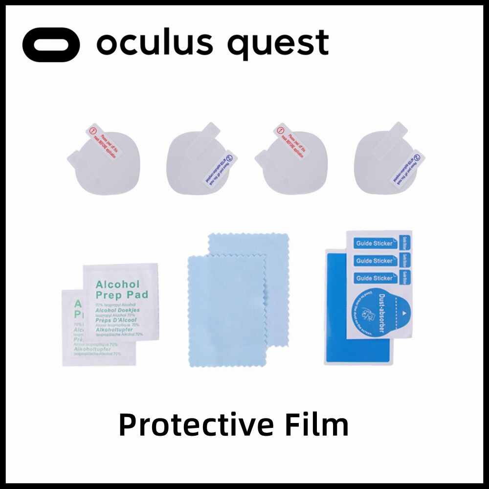 Oculus Quest 2 – Film de protection, 4 pièces, résistant à la sueur, à la poussière, aux rayures, haute définition, accessoires pour lunettes VR: Protective Film