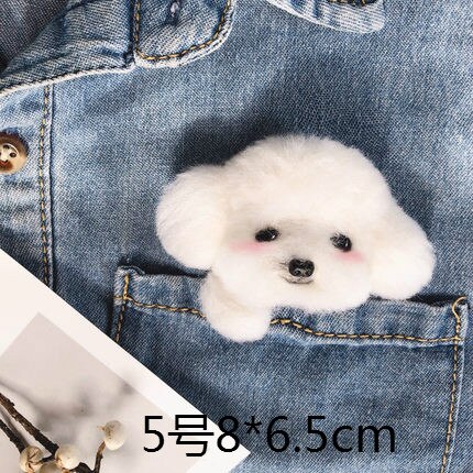 Broche de cabeza de perro hecho a mano para mujer, hecho a mano, de lana, fieltro, hecho a mano, juguete de DIY para muñecas, fieltro de lana: style8
