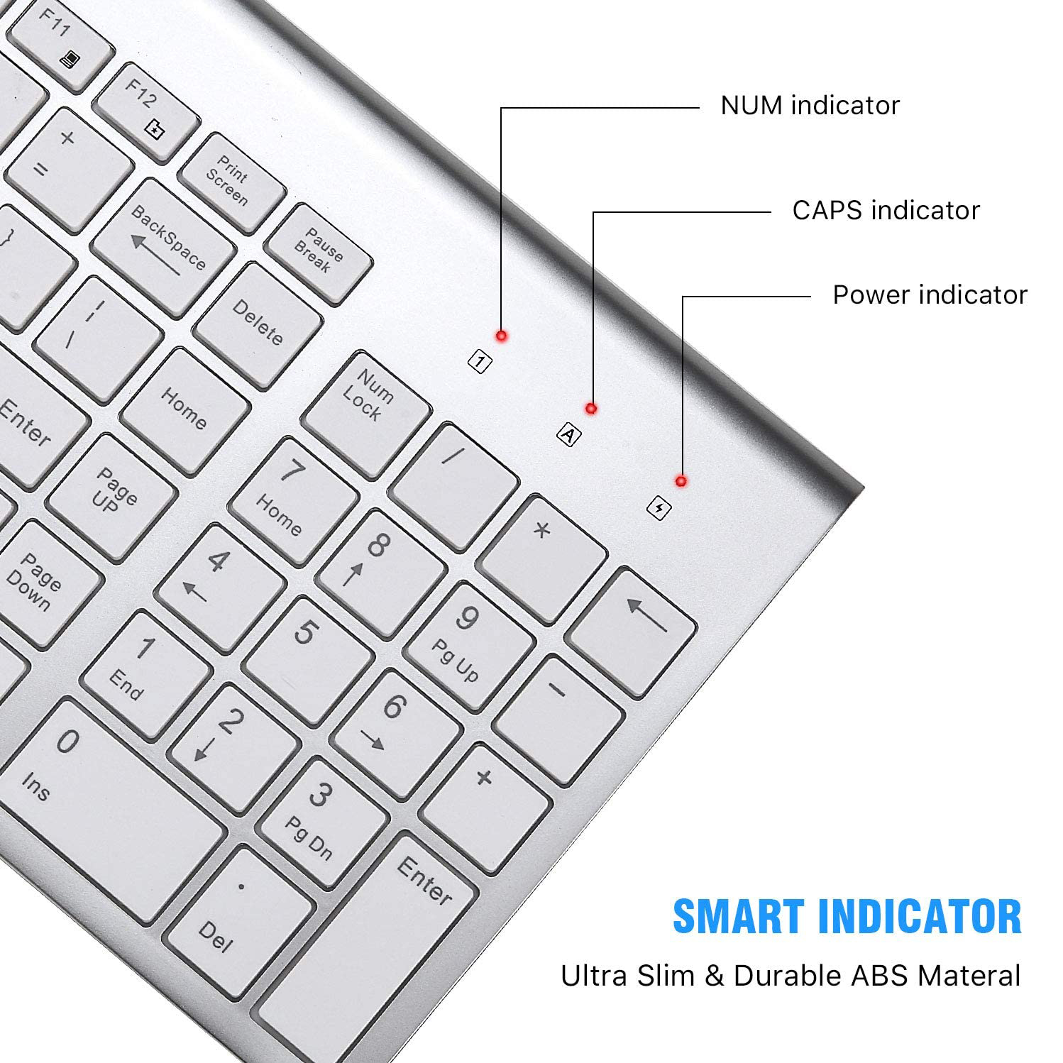 Hebrew Israel Wireless Keyboard Mouse Combos Ultra-Thin Multimedia Full-Size Keyboard and Mouse Low Noise for Notebook Laptop