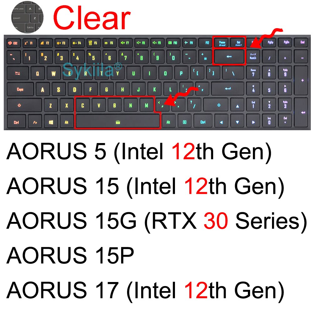 Housse de clavier pour Gigabyte Aero 15 17 HDR 15W 15X Aorus 5 7 15G 15P 17G 17X G5 G7 KC A7 étui de protection pour ordinateur portable: AORUS 17