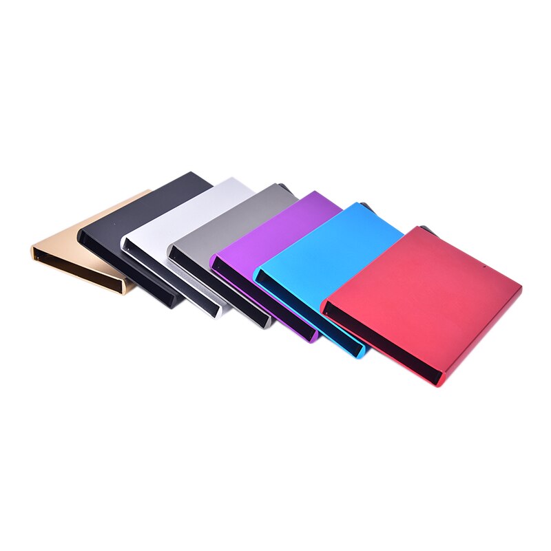 Metall Frauen Männer Visitenkarte Halfter Kreative Aluminium Halfter Metall Kasten Männer Kredit Visitenkarte fallen Brieftasche Mehrfarbige Tasche