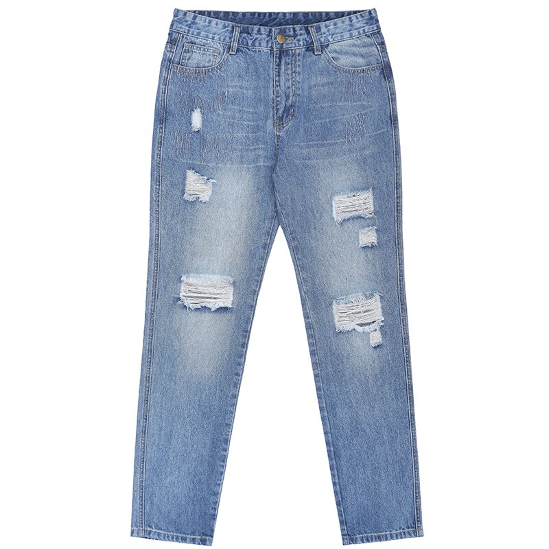 High Street-pantalones vaqueros pintados a mano para hombre, vaqueros rectos de gran tamaño, informales, Retro, rasgados y lavados