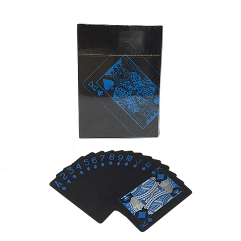 Black Waterproof Plastic Playing Cards Deck of Cards Poker Cards Deck of Cards with Box Use for Party and Game: Default Title