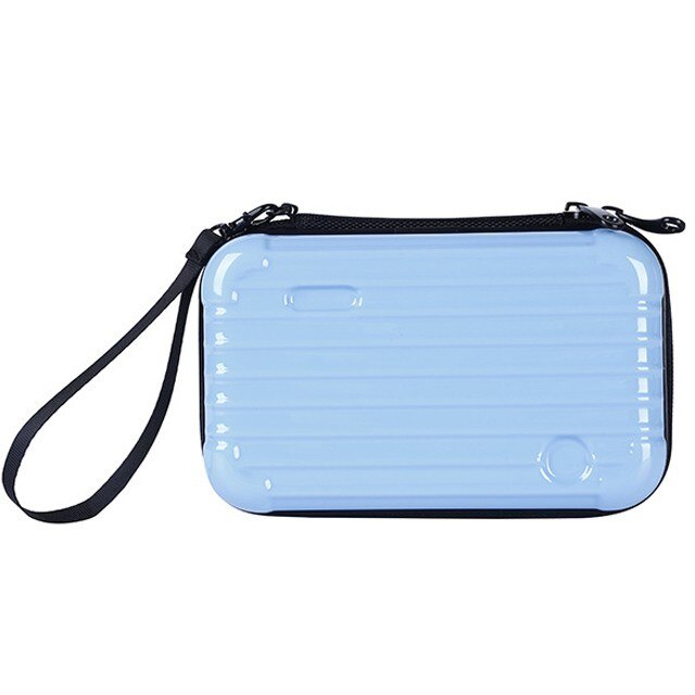 Waterproof ABS Makeup Bags Hard Portable Cosmetic Bag Women Travel Organizer Necessity Beauty Case Suitcase Make Up Bag: sky blue