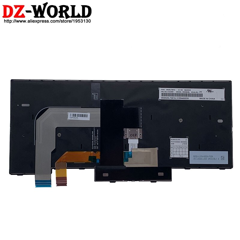 Original PT Portuguese Backlit Keyboard for Lenovo Thinkpad T470 T480 A475 A485 Laptop Teclado 01AX591 01AX550 01AX509