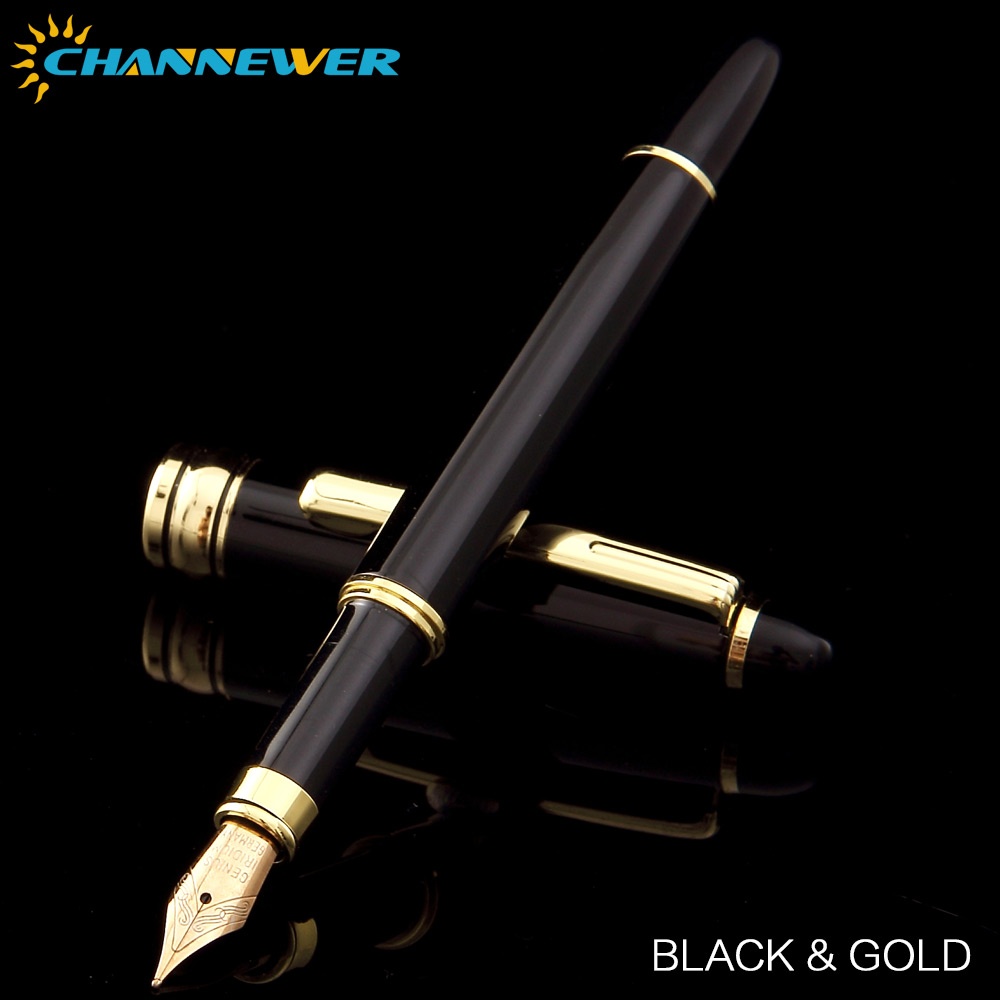 STONEGO 5 SIZE lassical Metal Black Fountain Pen Converter Calligraphy Pens for Writing Drawing Journal Business Pens: Yellow