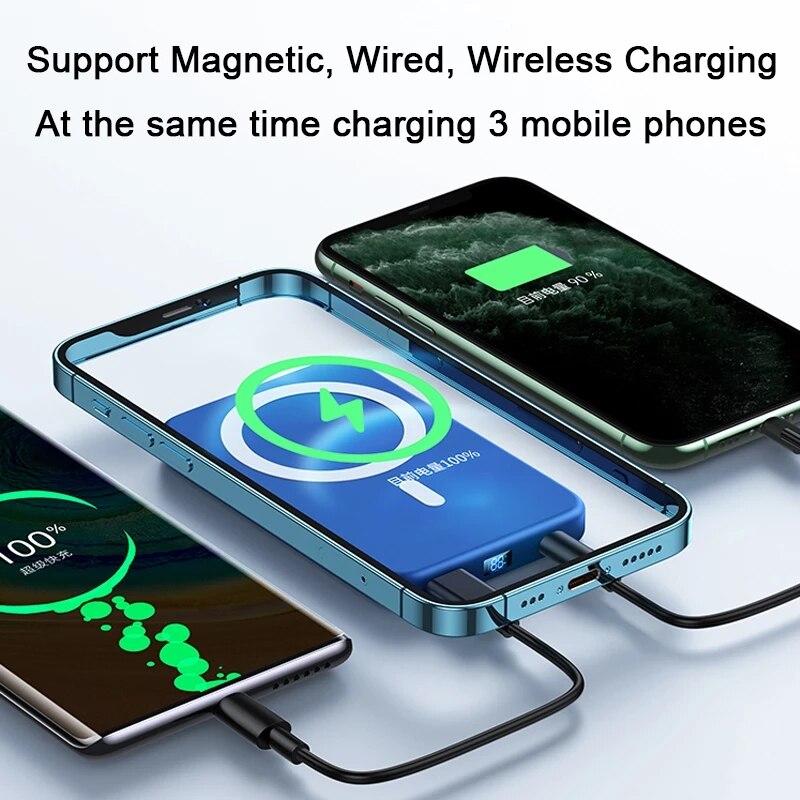 20W Power Bank Magnetic Wireless Fast Charger For magsafe Mobile Phone battery For iphone 12mini 12 13 Pro Max xiaomi 10000mAh