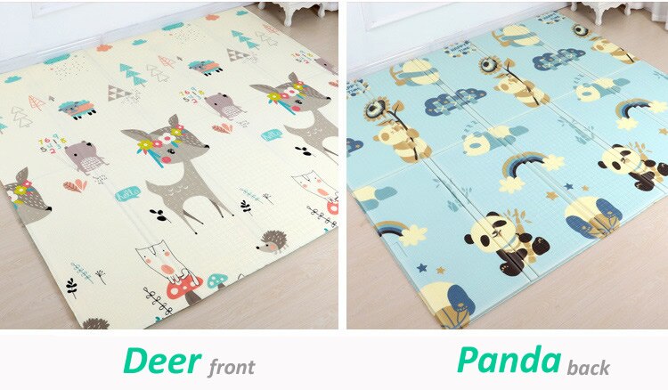 180cm XPE Baby Playmat voor Childrens Mat Wasbare Kids Tapijten Baby Spel Matten Educatief Baby Kruipen Mat Baby Tapijt mat PX32: Panda x Deer
