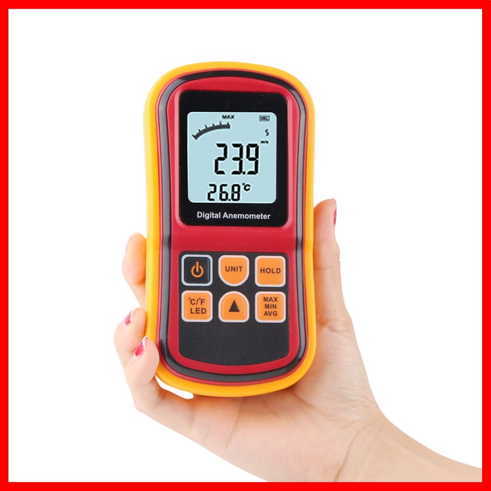 RZ Anemometer Wind Speed Gauge Temperature Measure Digital thermometer Handheld Measuring tool Anemometer