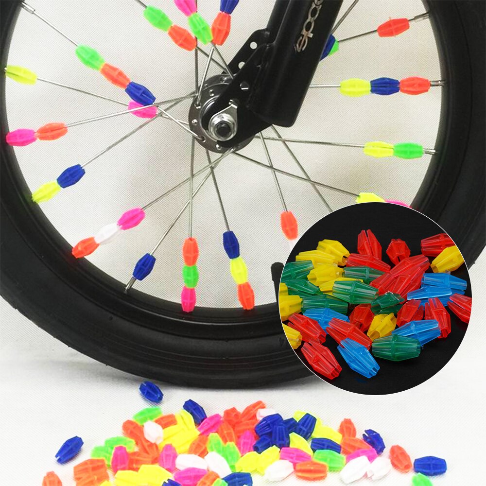 Fiets spaak kralen fietswiel plastic veelkleurige spaak kralen kinderen kinderen clip decoratie fiets onderdelen: 36 stuks diamant