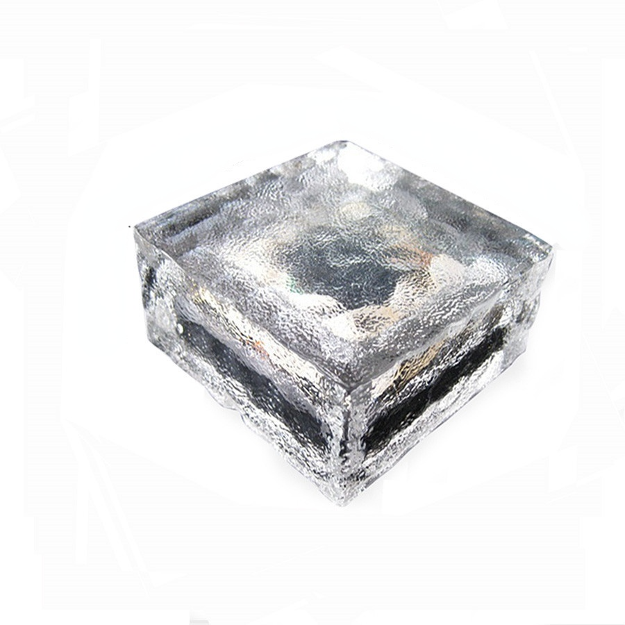 Cube de glace solaire imperméable à 4 LED, éclairage d&#39;extérieur en brique de verre, lampe enterrée pour jardin, cour, chemin de noël, 1 pièce